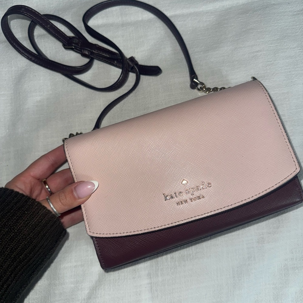 Kate Spade Pink and Burgundy Crossbody Bag